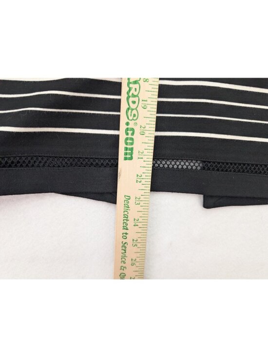 White House Black Market Women's Skirt Size 2 Black Stripe Stretch Knit Pencil - Picture 9 of 15